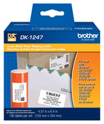 Brother DK-1247 Large Shipping Paper Labels, 6-4/10" x 4-7/100", Black on White, 180 Labels/Roll (DK-1247)