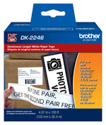 Brother DK-2246 Extra Wide Width Continuous Paper Labels, 4-7/100" x 100', Black on White (DK-2246)