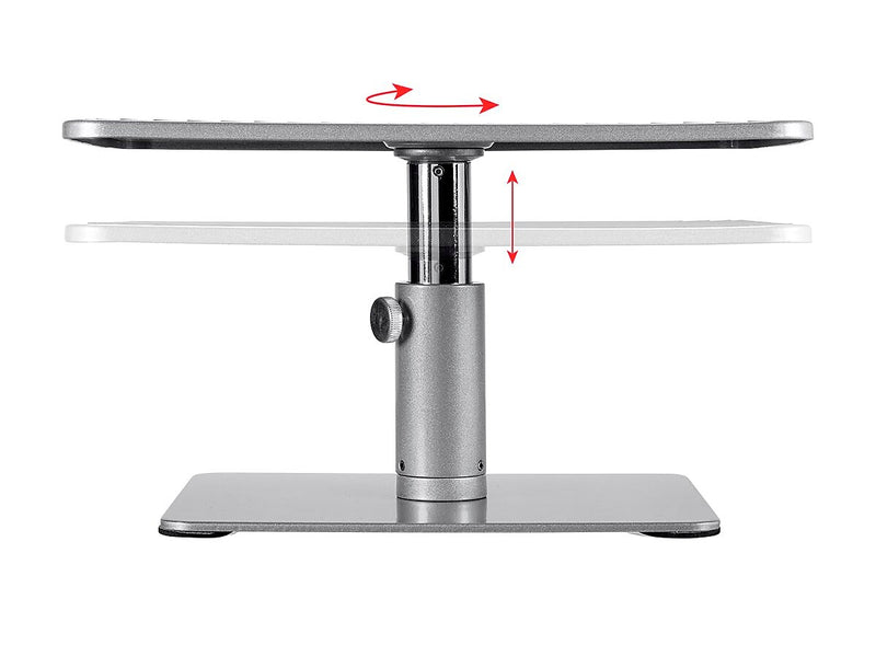 Monoprice Workstream Universal Adjustable Monitor Riser Stand, 4.6" to 6.5", Black/Gray (116250)
