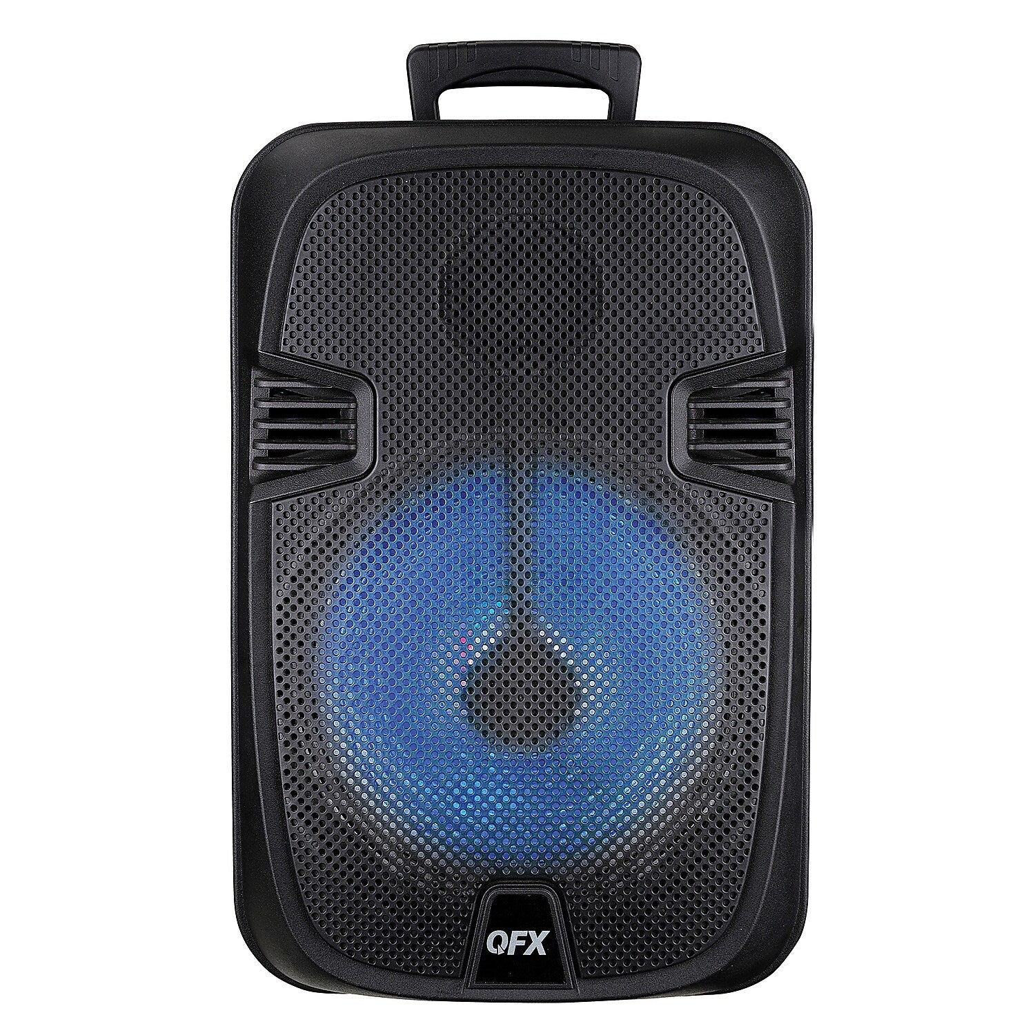 QFX 12-In. True Wireless Stereo Bluetooth Rechargeable Speaker with Wired Microphone & Stand, Black (PBX-1206SM)