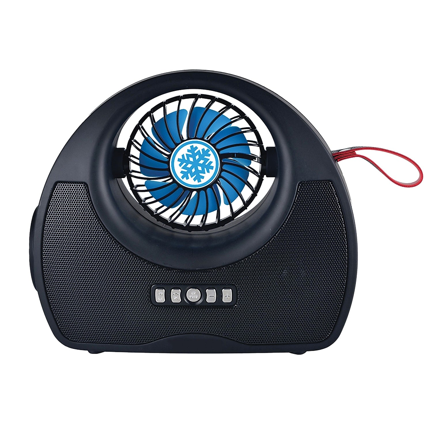 QFX Portable FM Radio with Bluetooth, Flashlight, Fan & Solar Panel, Black (R-40 Black)