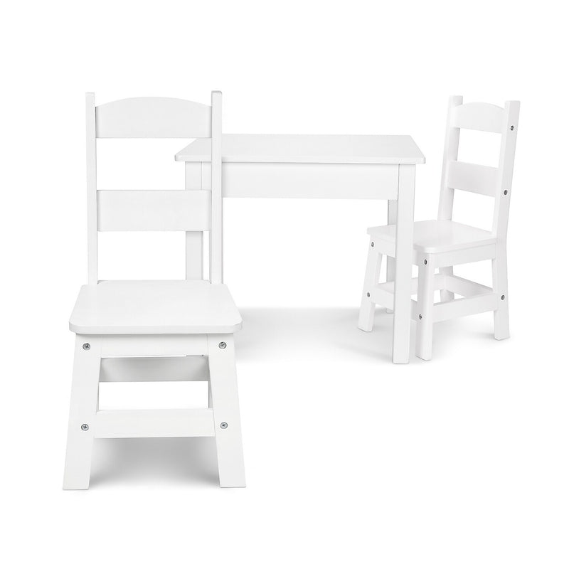 Melissa & Doug Learn-to-Play Piano with Wooden Table & Chairs, White (1314-30225-KIT)