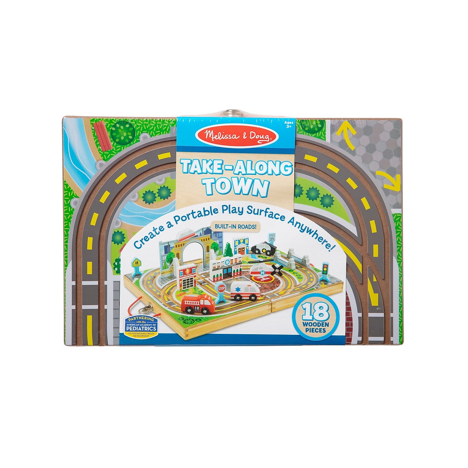 Melissa & Doug Take-Along Town with Take-Along Railroad (30141-30140-KIT)