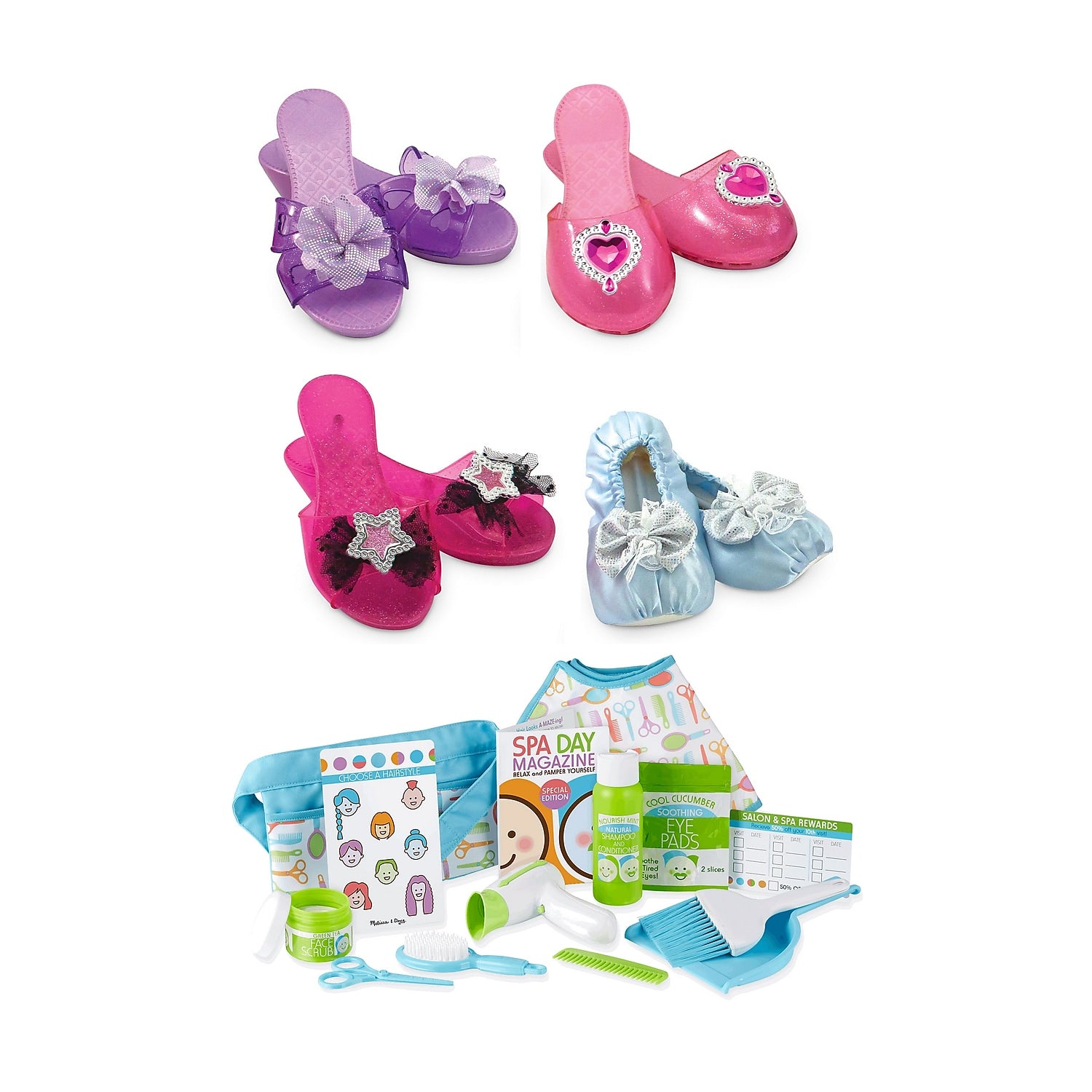 Melissa & Doug Dress-Up Shoes, Role Play Collection with Created by Me, Salon & Spa Play Set (8544-31802-KIT)