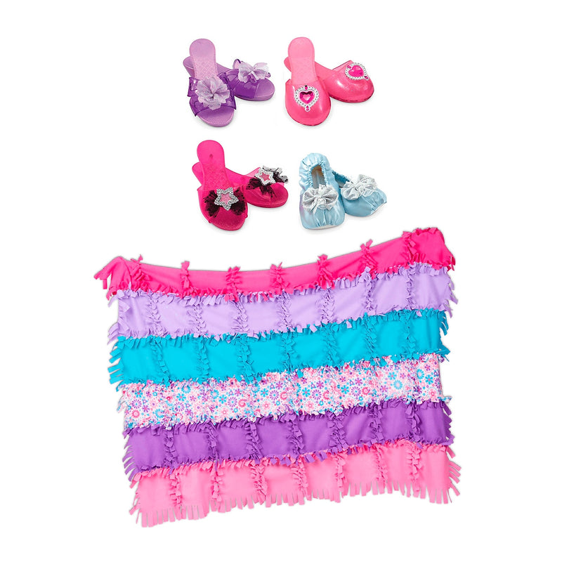 Melissa & Doug Dress-Up Shoes, Role Play Collection with Created by Me, Flower Fleece Quilt (8544-8561-KIT)