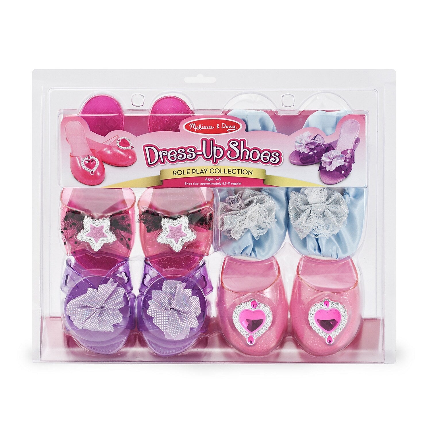 Melissa & Doug Dress-Up Shoes, Role Play Collection with Created by Me, Flower Fleece Quilt (8544-8561-KIT)