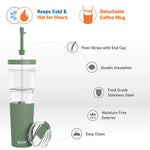 ASOBU Marina See-Through Triton Tumbler with Flexible Straw, 28 oz., Green (ICT400)