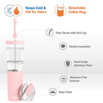 ASOBU Marina See-Through Triton Tumbler with Flexible Straw, 28 oz., Pink (ICT400)