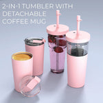 ASOBU Marina See-Through Triton Tumbler with Flexible Straw, 28 oz., Pink (ICT400)