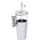 ASOBU Marina See-Through Triton Tumbler with Flexible Straw, 28 oz., White (ICT400)