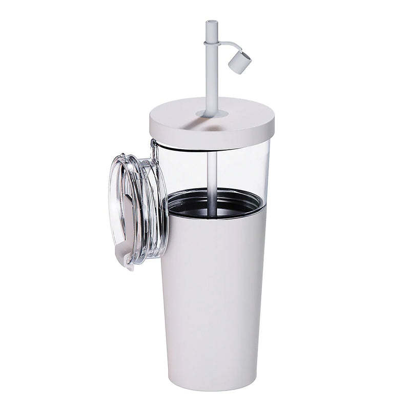 ASOBU Marina See-Through Triton Tumbler with Flexible Straw, 28 oz., White (ICT400)