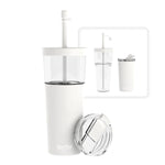 ASOBU Marina See-Through Triton Tumbler with Flexible Straw, 28 oz., White (ICT400)