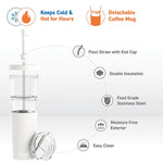 ASOBU Marina See-Through Triton Tumbler with Flexible Straw, 28 oz., White (ICT400)