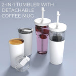 ASOBU Marina See-Through Triton Tumbler with Flexible Straw, 28 oz., White (ICT400)