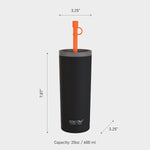 ASOBU Super Sippy Insulated Coffee Tumbler, 20 oz., Black (NA-ICT200)