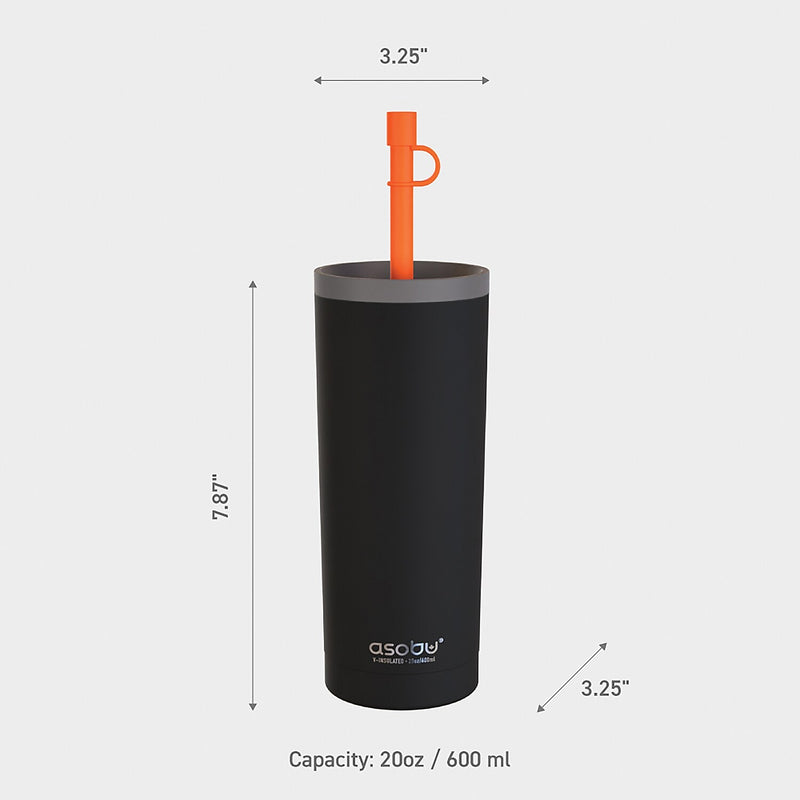 ASOBU Super Sippy Insulated Coffee Tumbler, 20 oz., Black (NA-ICT200)