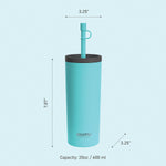 ASOBU Super Sippy Insulated Coffee Tumbler, 20 oz., Teal (NA-ICT200)