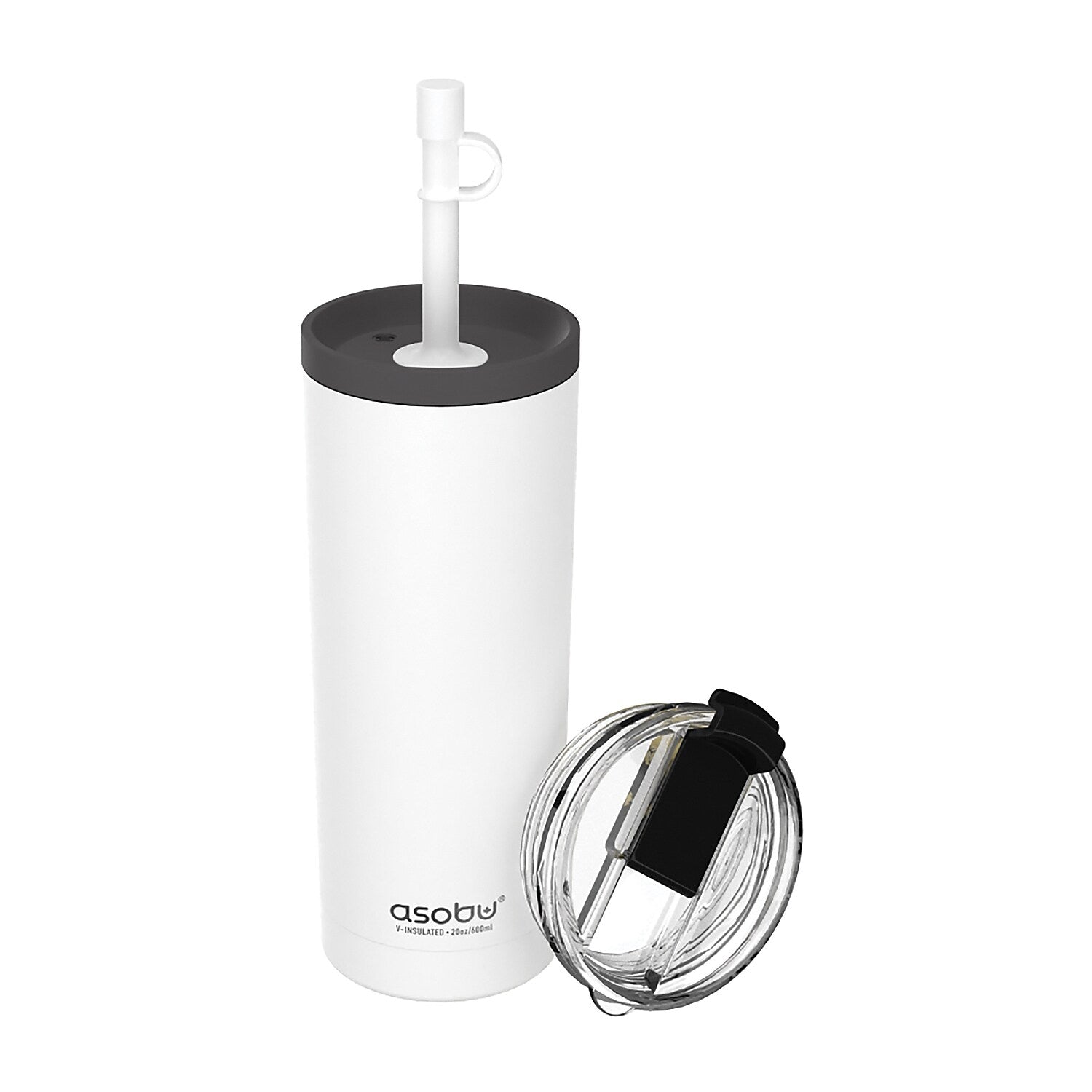 ASOBU Super Sippy Insulated Coffee Tumbler, 20 oz., White (NA-ICT200)