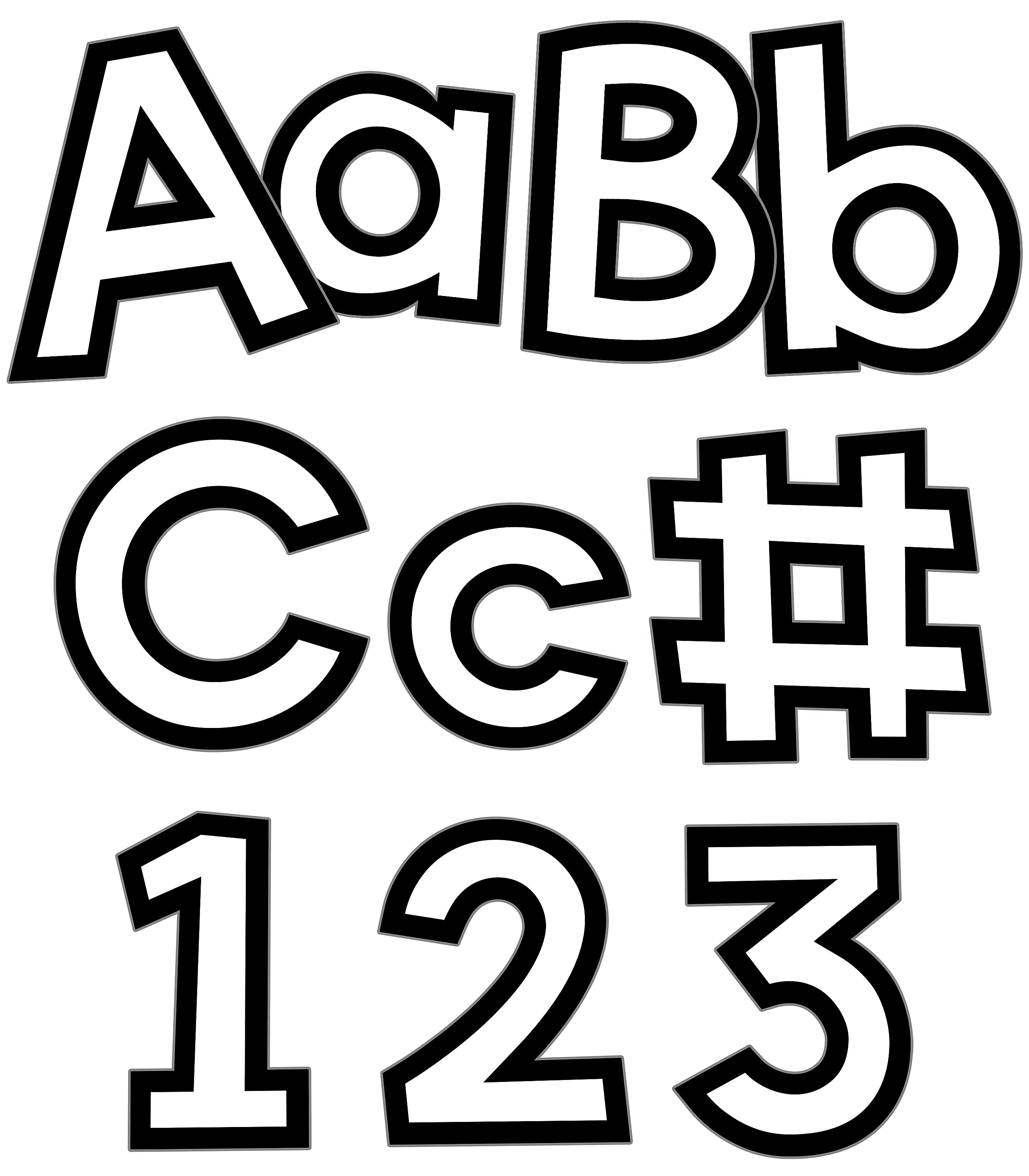 Carson-Dellosa White with Black Trim Combo Pack Bulletin Board Letters