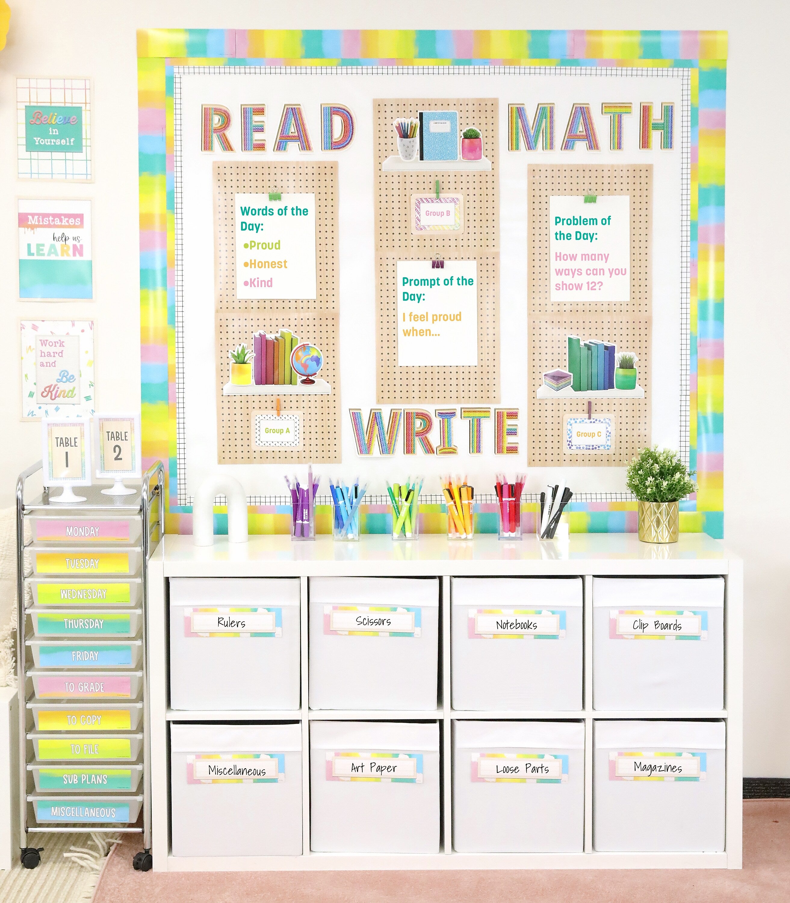 Carson-Dellosa Happily Ever Elementary Creatively Inspired Subject Pegboards Bulletin Board Set (110581)