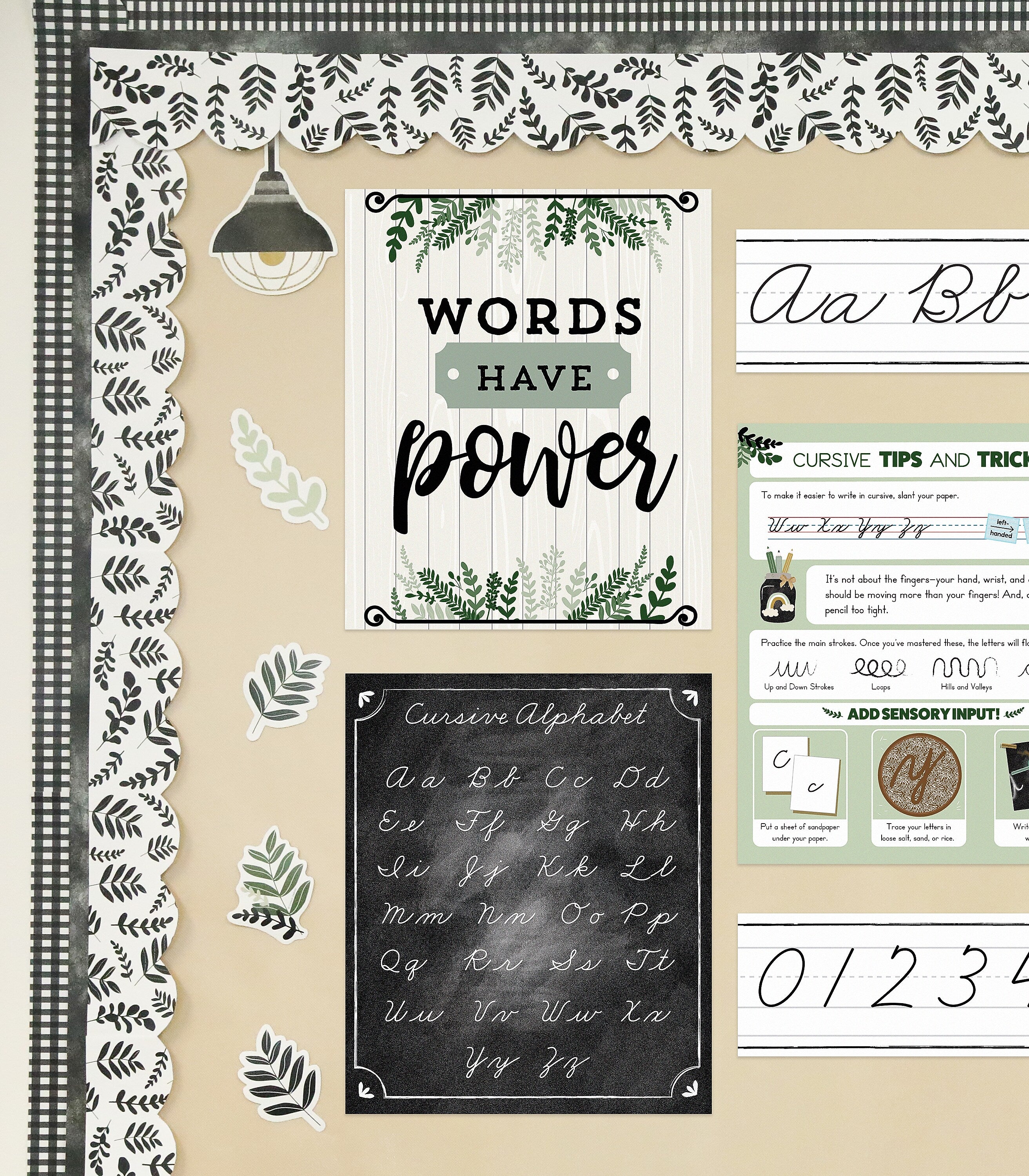 Carson-Dellosa Farmhouse Alphabet Line: Cursive Bulletin Board Set (110574)