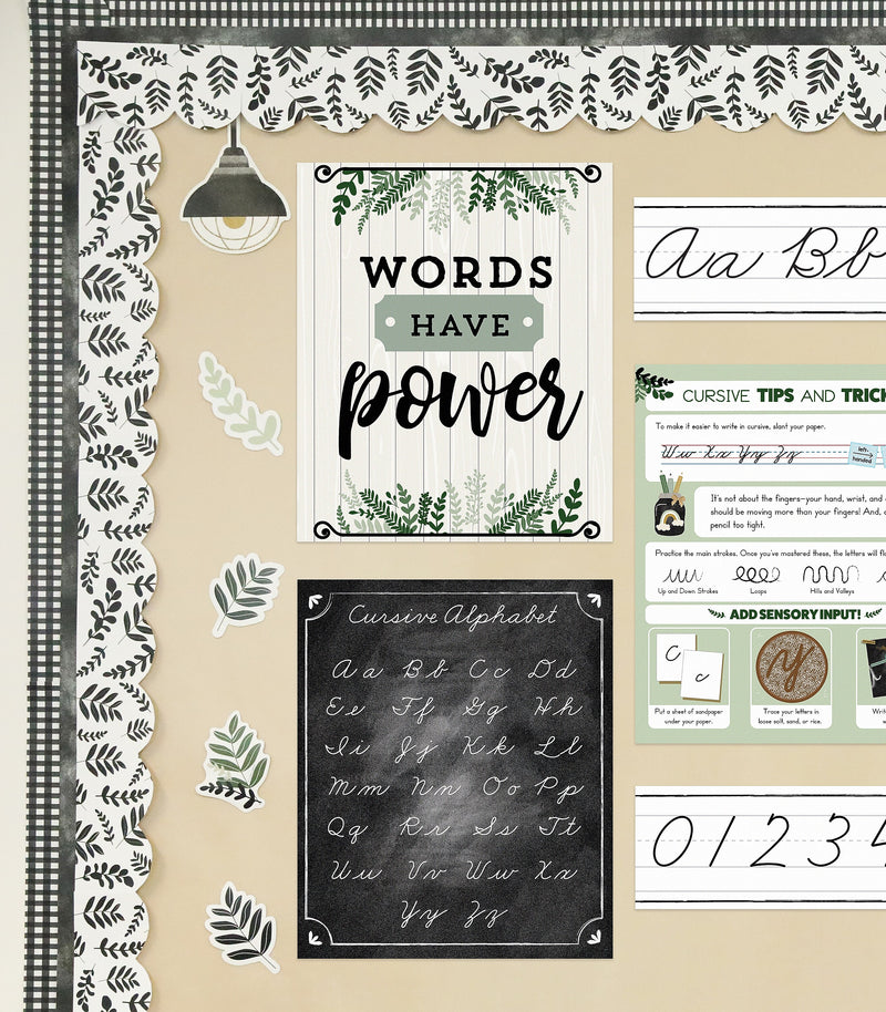 Carson-Dellosa Farmhouse Alphabet Line: Cursive Bulletin Board Set (110574)