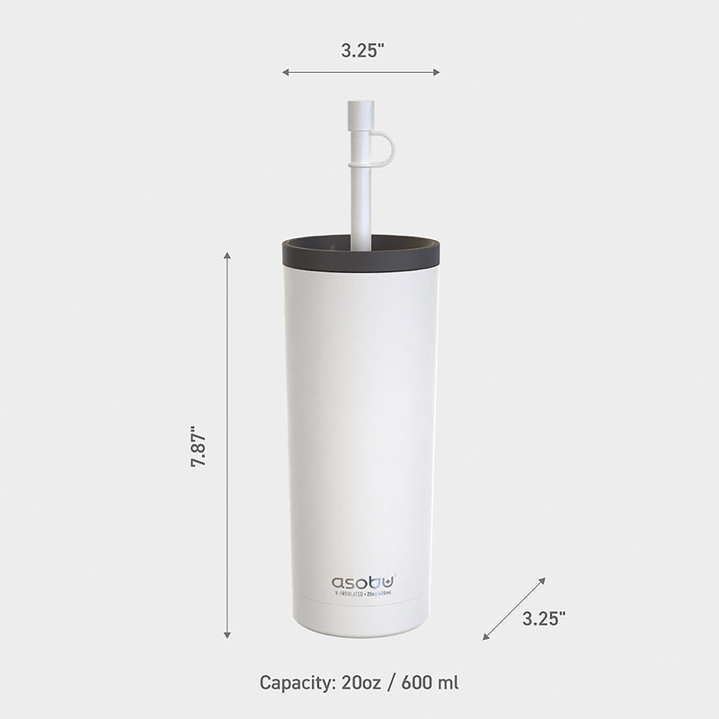 ASOBU Super Sippy Insulated Coffee Tumbler, 20 oz., White (NA-ICT200)