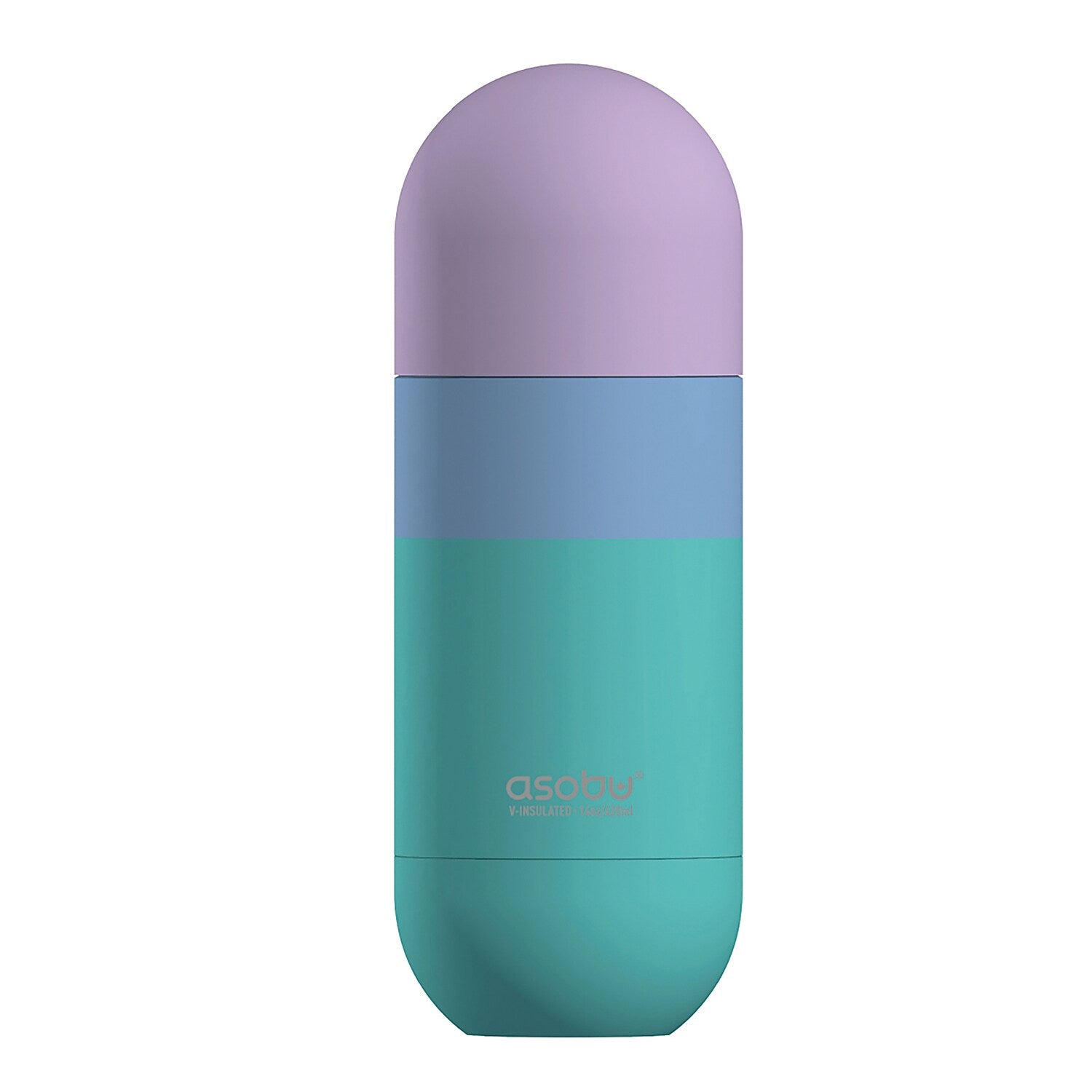ASOBU Orb Stainless Steel Vacuum Insulated Water Bottle, 14 oz., Pastel Teal (ADNASBV30PT)