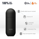 ASOBU Orb Stainless Steel Vacuum Insulated Water Bottle, 14 oz., Silver (ADNASBV30SIL)