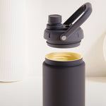 ASOBU Puramic Canyon Ceramic Double Wall Insulated Water Bottle, 50 oz., Black (ADNATMF7C)