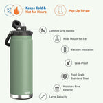 ASOBU Canyon Stainless Steel Vacuum Insulated Water Bottle, 50 oz., Green (ADNATMF7G)