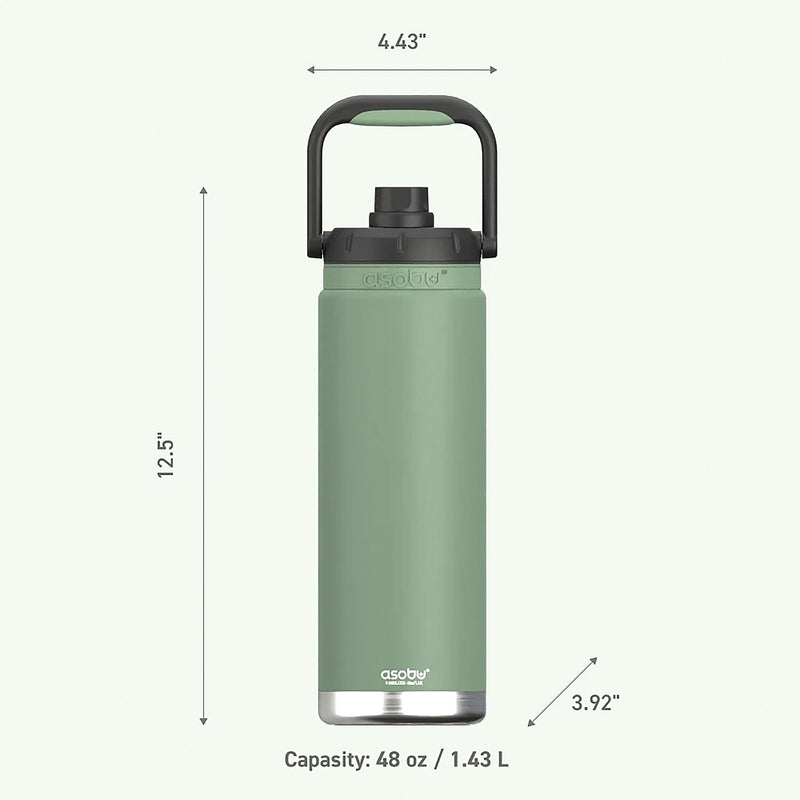 ASOBU Canyon Stainless Steel Vacuum Insulated Water Bottle, 50 oz., Green (ADNATMF7G)