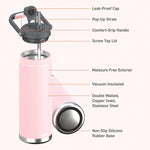 ASOBU Canyon Stainless Steel Vacuum Insulated Water Bottle, 50 oz., Pink (ADNATMF7P)