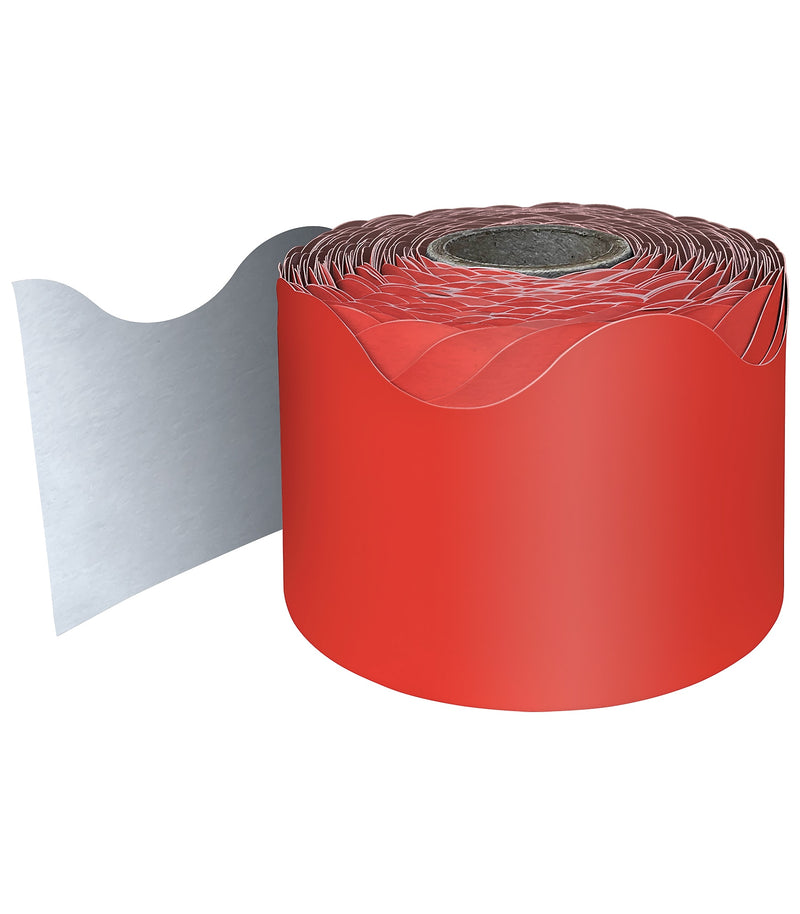 Carson-Dellosa Rolled Scalloped Bulletin Board Borders, Red (108465)