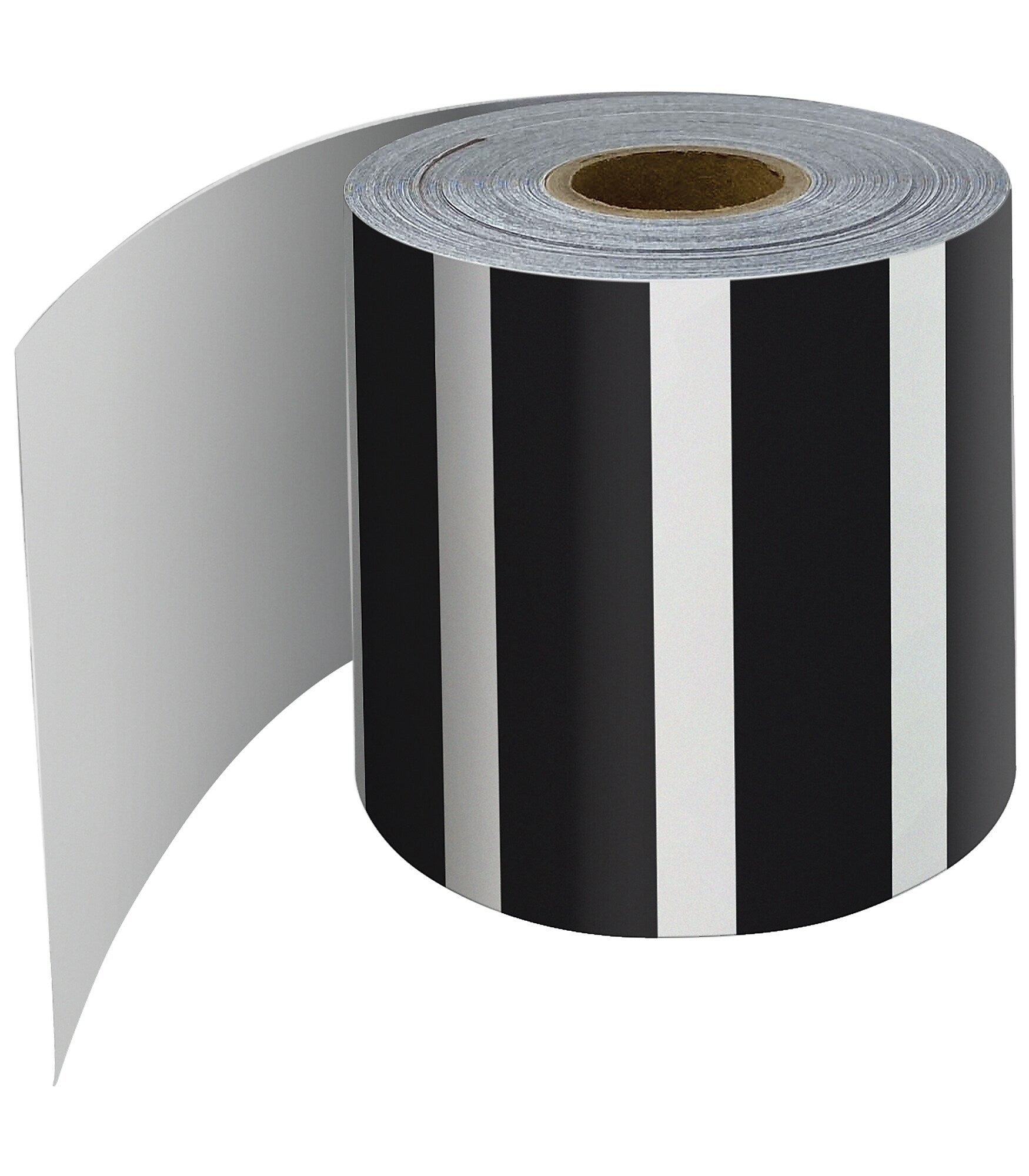 Carson-Dellosa Rolled Straight Bulletin Board Borders, Black and White Vertical Stripes (108476)