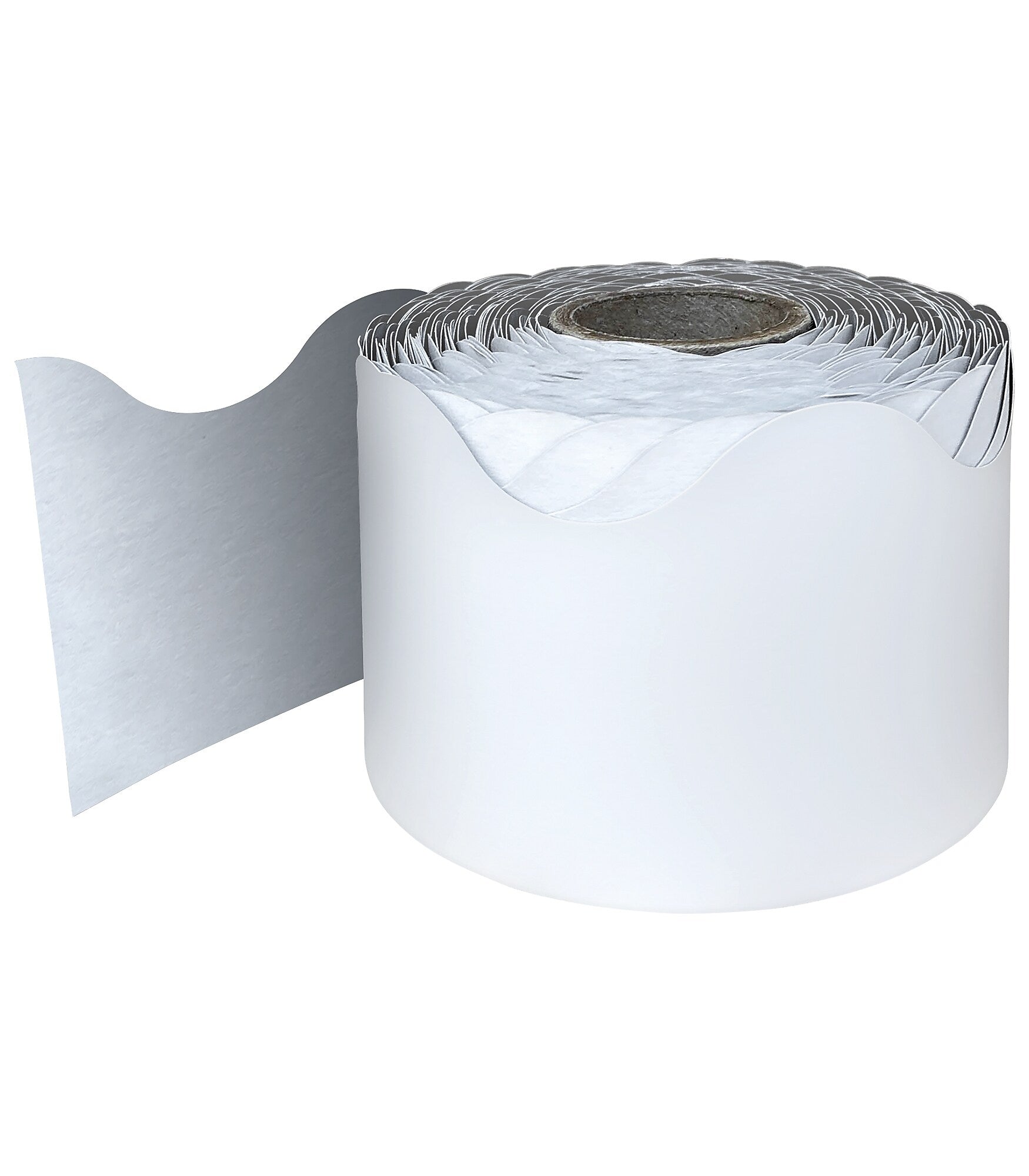 Carson-Dellosa Rolled Scalloped Bulletin Board Borders, White (108473)