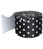 Carson-Dellosa Rolled Scalloped Bulletin Board Borders, Black/White Polka Dots (108474)