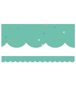 Carson-Dellosa We Belong Speckled Teal Scalloped Bulletin Board Borders (108494)