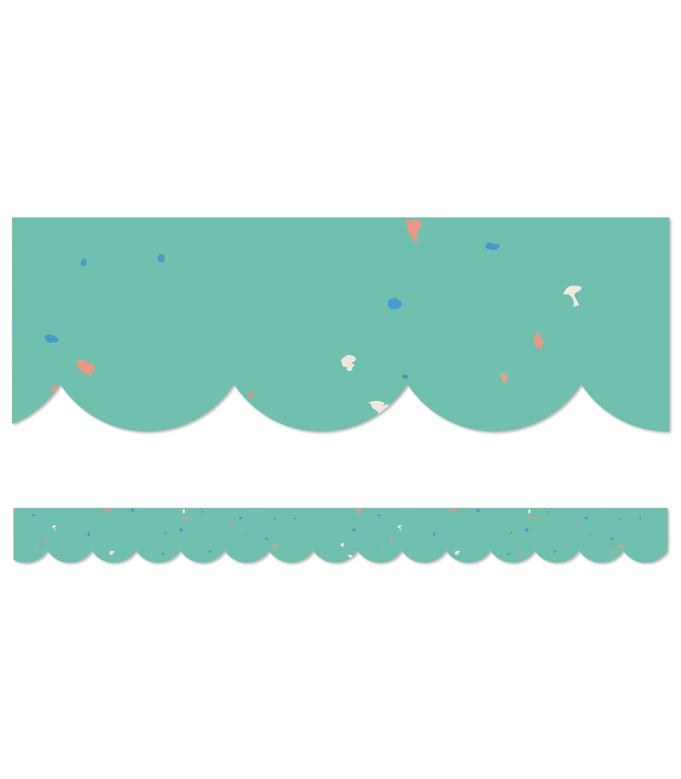 Carson-Dellosa We Belong Speckled Teal Scalloped Bulletin Board Borders (108494)