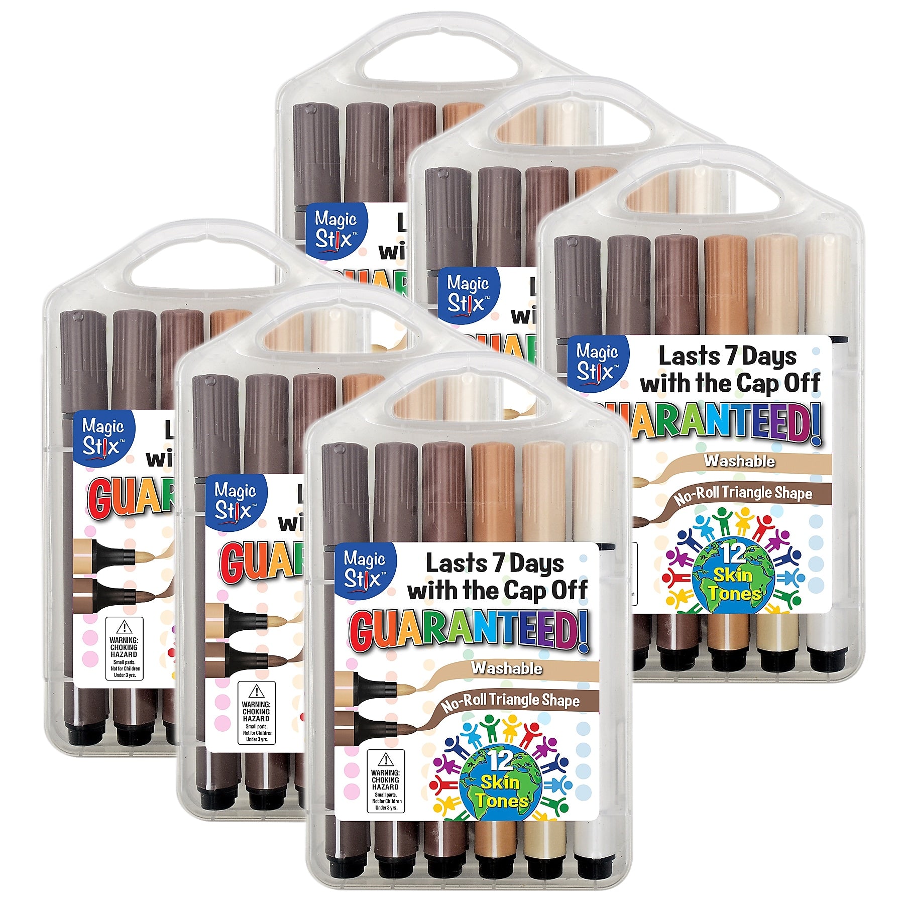 The Pencil Grip Magic Stix Paint Markers, Assorted, 12/Pack, 6 Packs