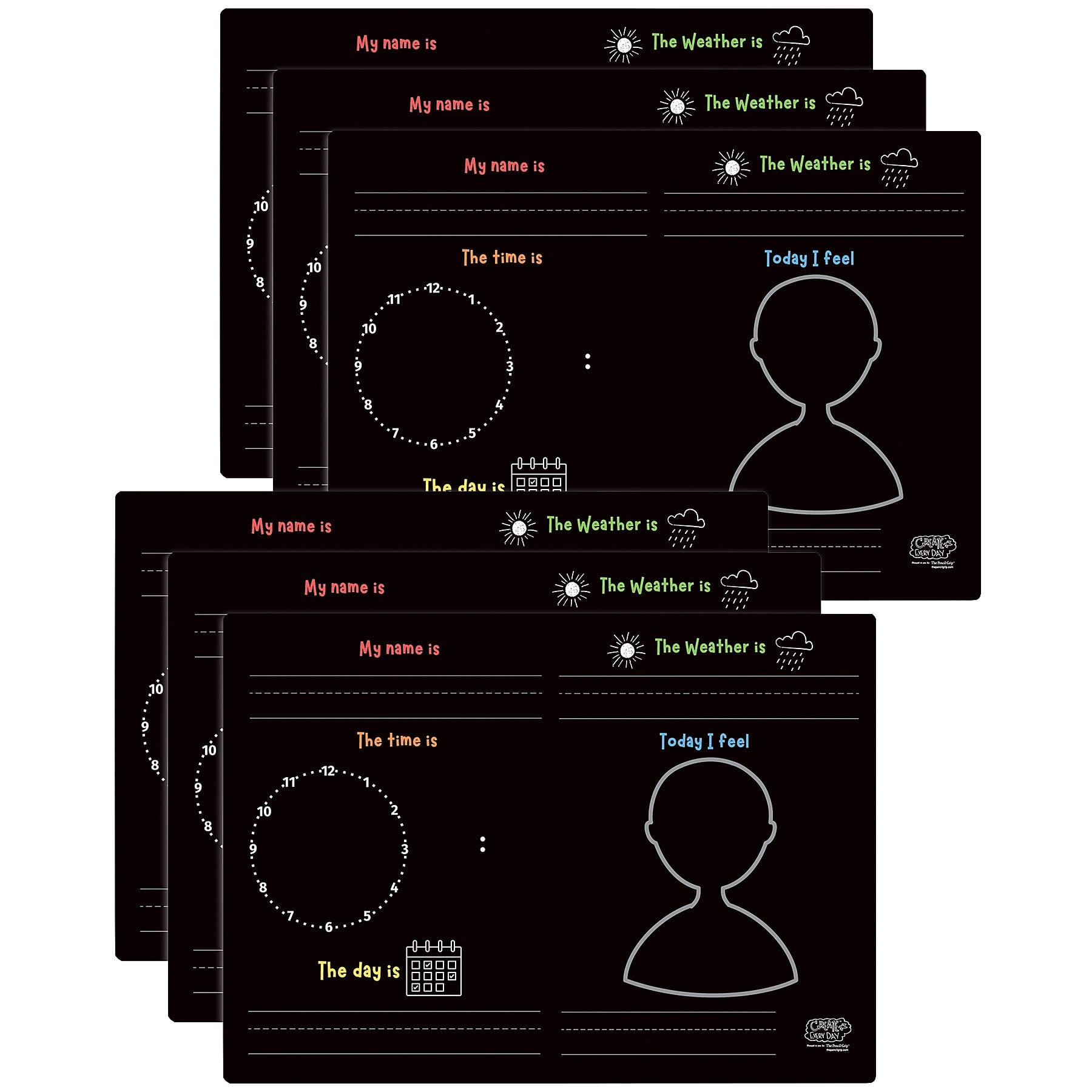 The Pencil Grip Activity Playmat - Fill in the Blanks, Pack of 6