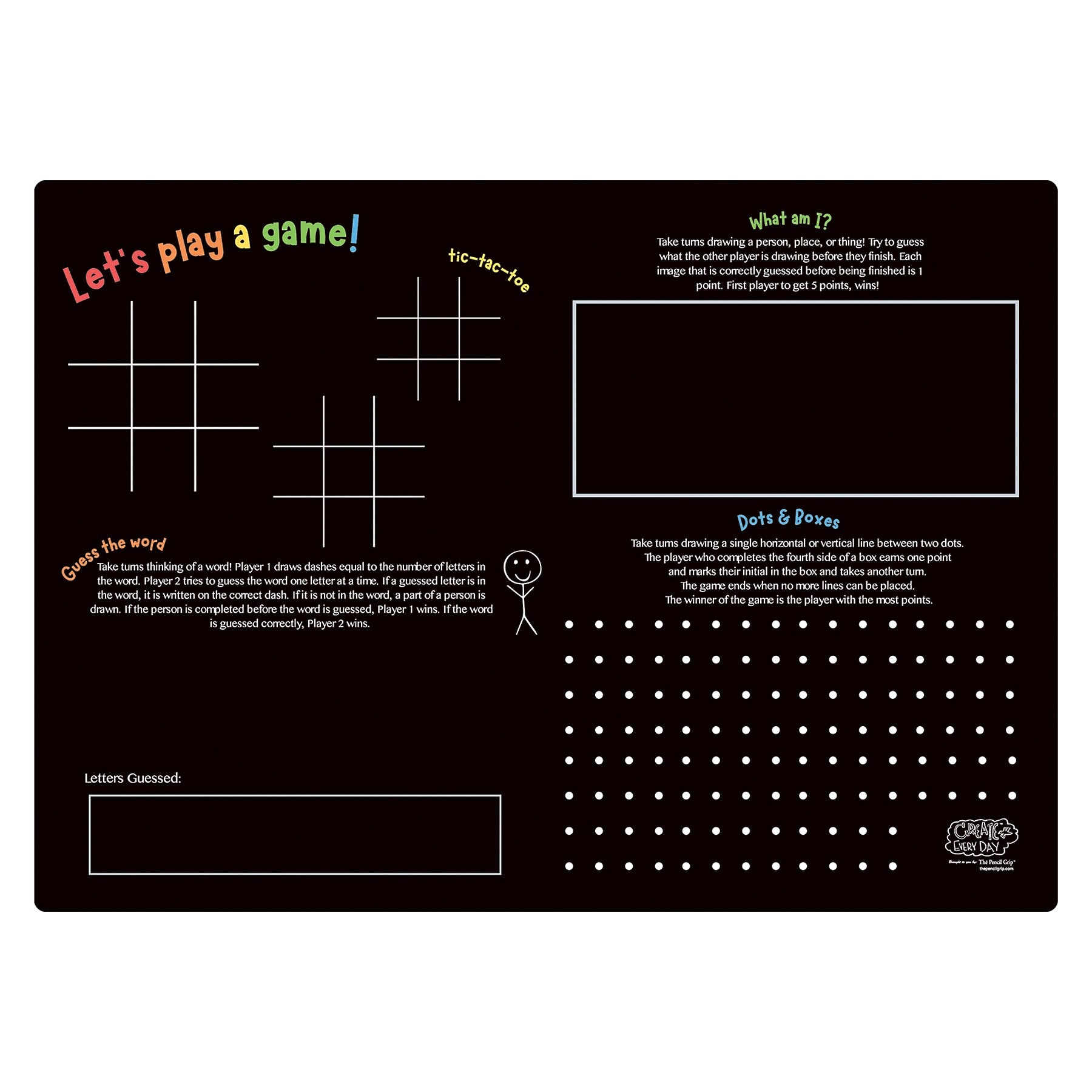 The Pencil Grip Activity Playmat - Games, Pack of 6