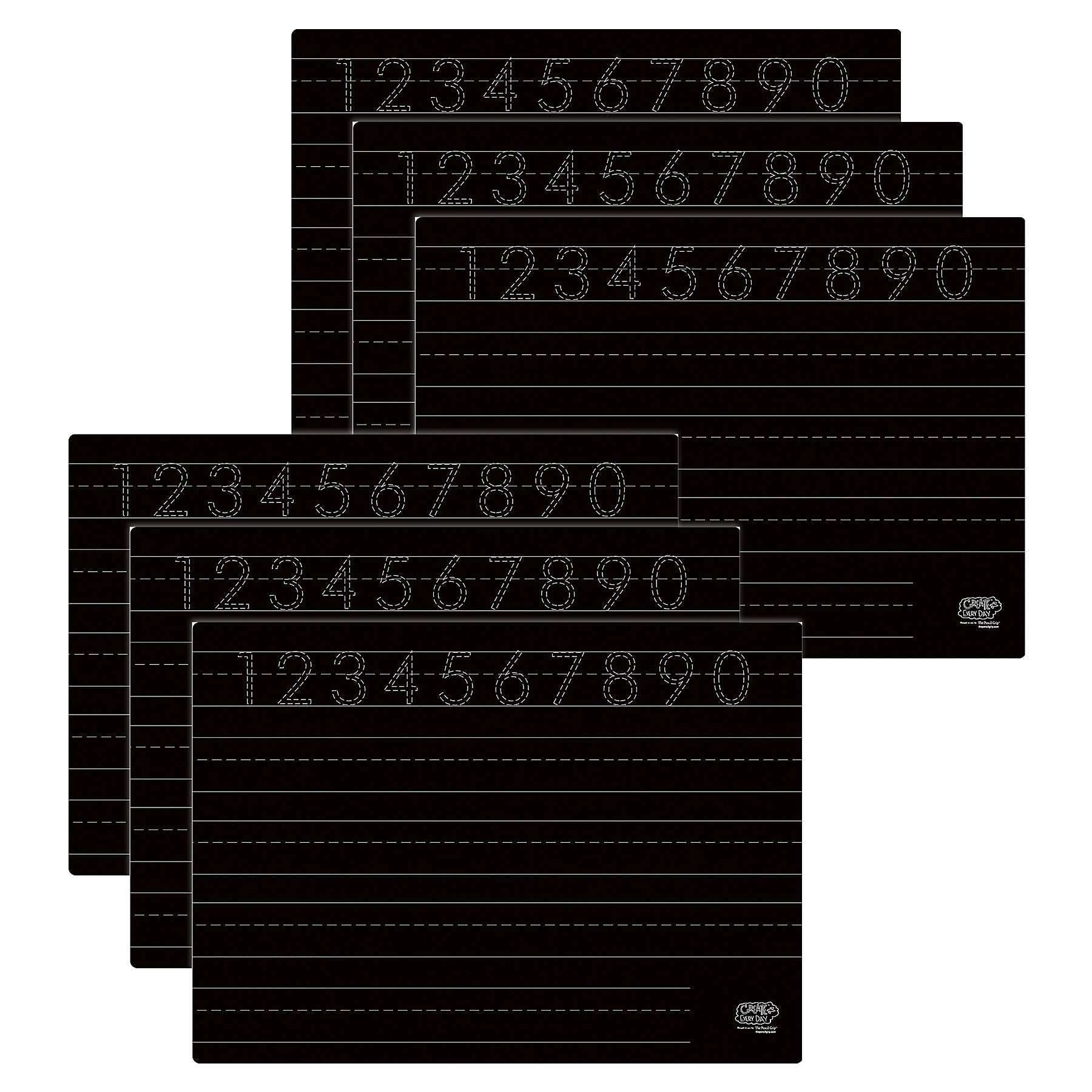 The Pencil Grip Activity Playmat - Numbers & Shapes (2-Sided), Pack of 6