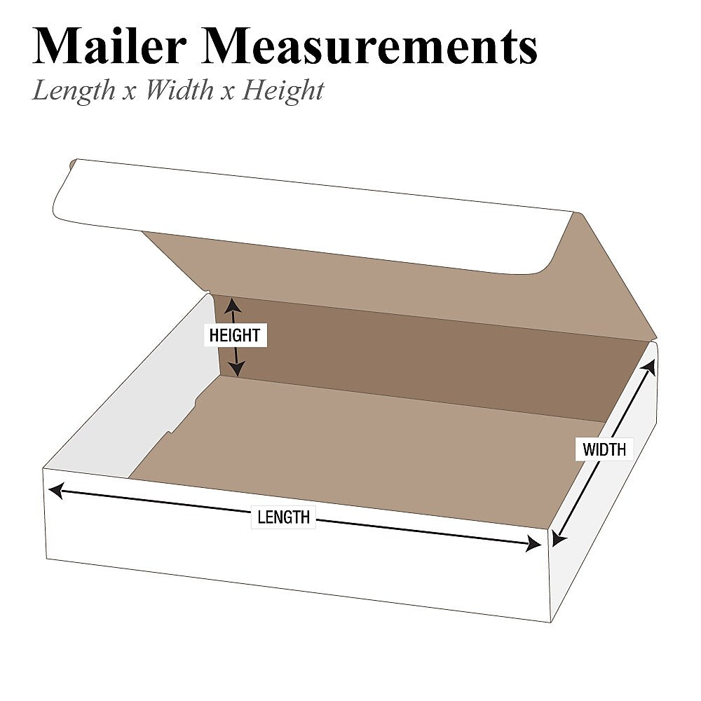 Partners Brand Corrugated Mailers, 11 1/8" x 8 3/4" x 2 5/16", White, 50/Bundle (M1182D)