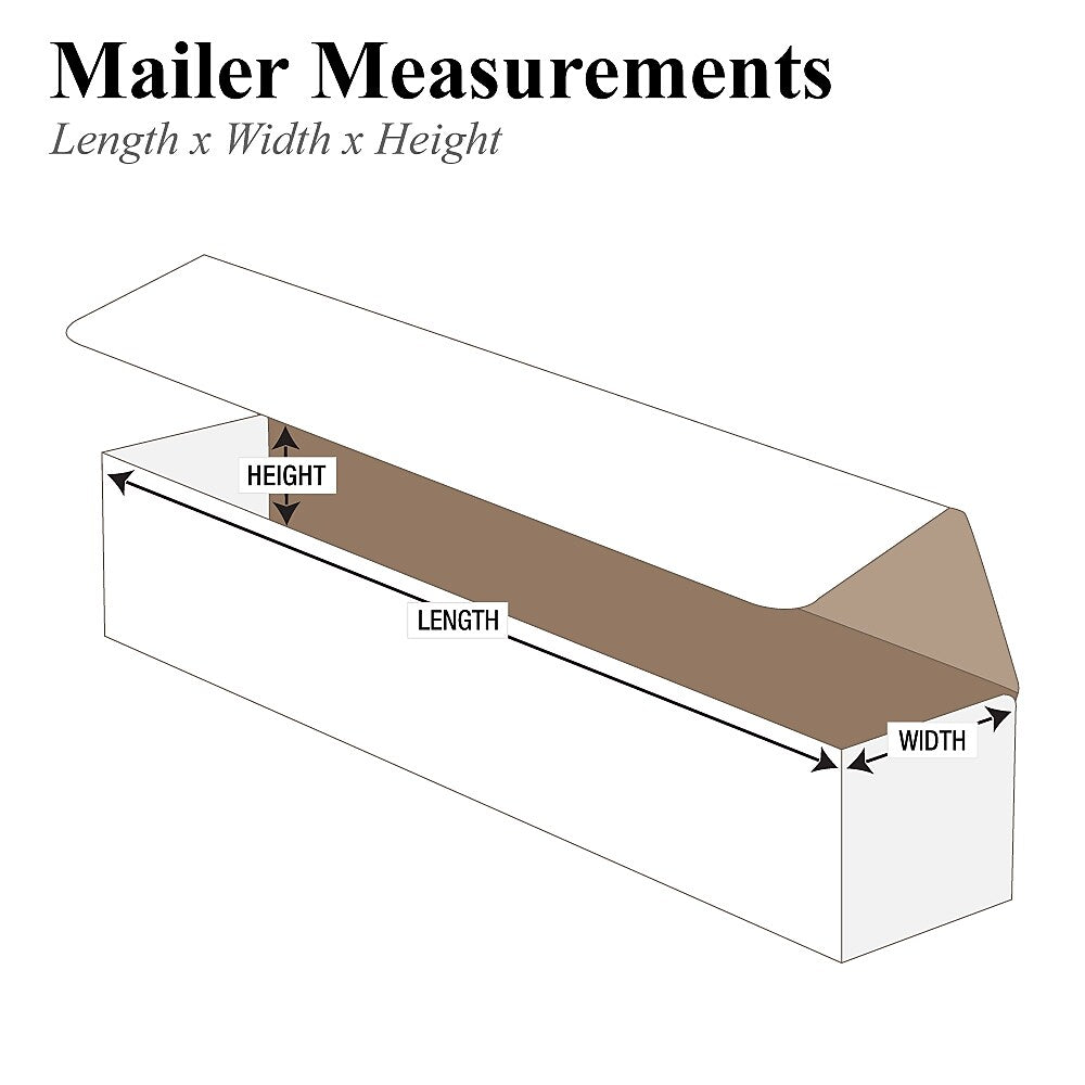 27 1/2" x 3 1/2" x 3 1/2" Corrugated Mailers, 50/Bundle (M2733)