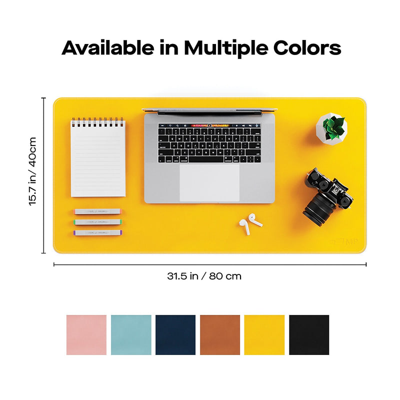 Mobile Pixels Inc. PU Leather Desk Mat, 31.5" x 15.75", Racing Yellow (115-1001P04)