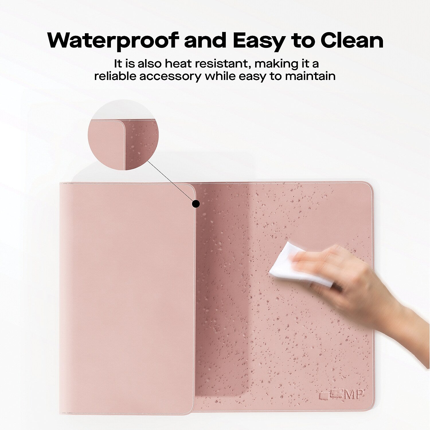 Mobile Pixels Inc. Anti Slip Faux Leather Desk Pad, 31.5" x 15.75", Coral Pink (115-1001P06)