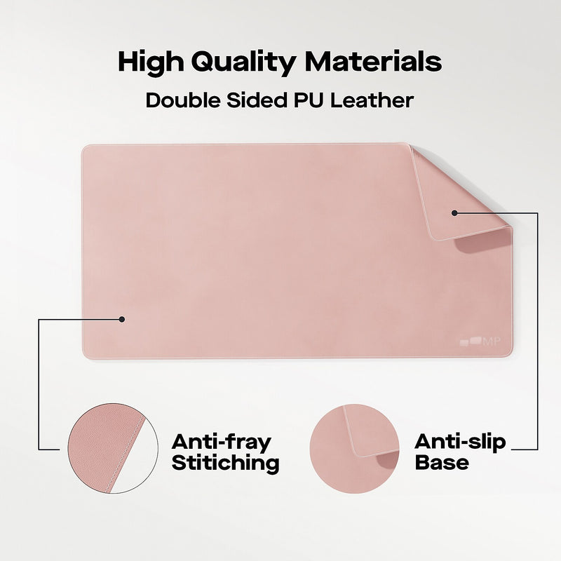 Mobile Pixels Inc. Anti Slip Faux Leather Desk Pad, 31.5" x 15.75", Coral Pink (115-1001P06)