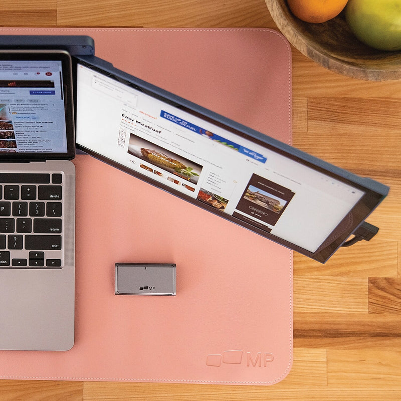 Mobile Pixels Inc. Anti Slip Faux Leather Desk Pad, 31.5" x 15.75", Coral Pink (115-1001P06)