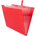 JAM PAPER Plastic File Folder with Snap Closure, 5 Pocket, 9"W x 11.5"H, Red (FF39783RE)